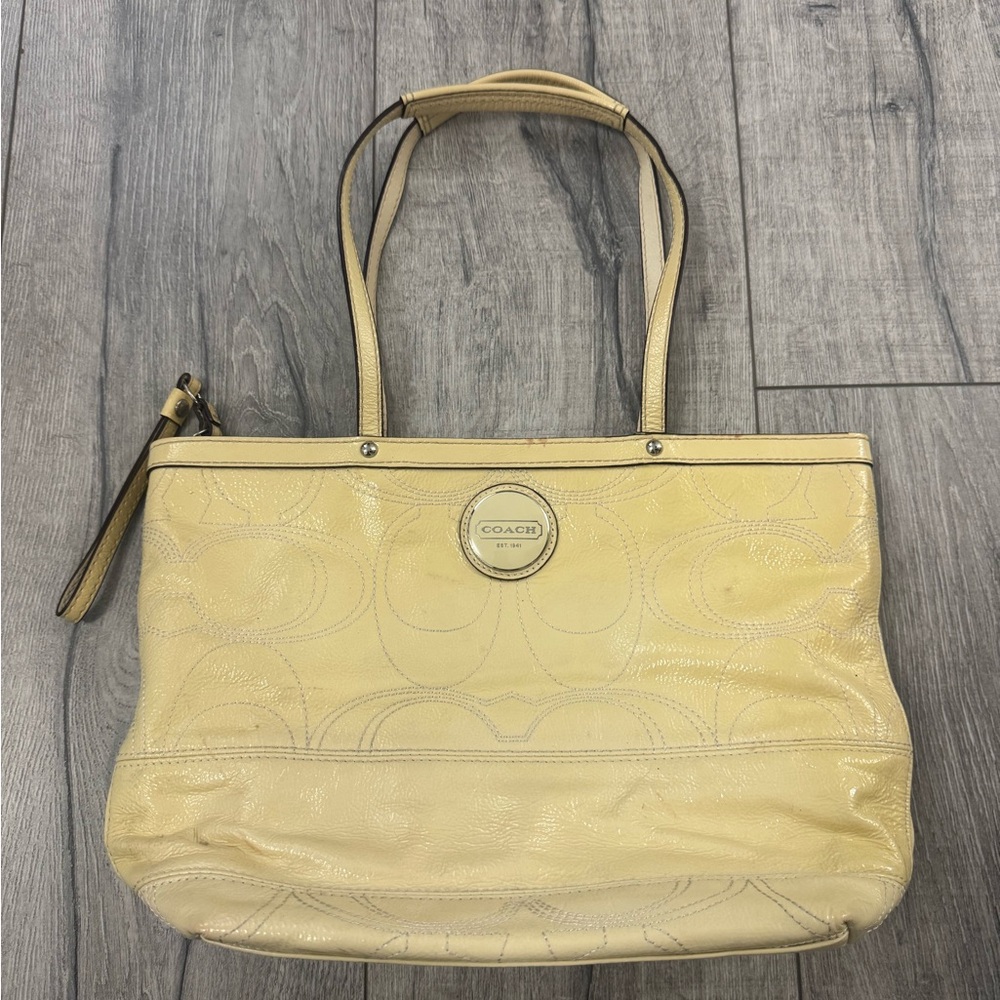 COACH Vintage rare yellow city tote bag